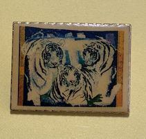 Retro Tiger Pin/Anstecker mit drei Tigern, Rolf Knie