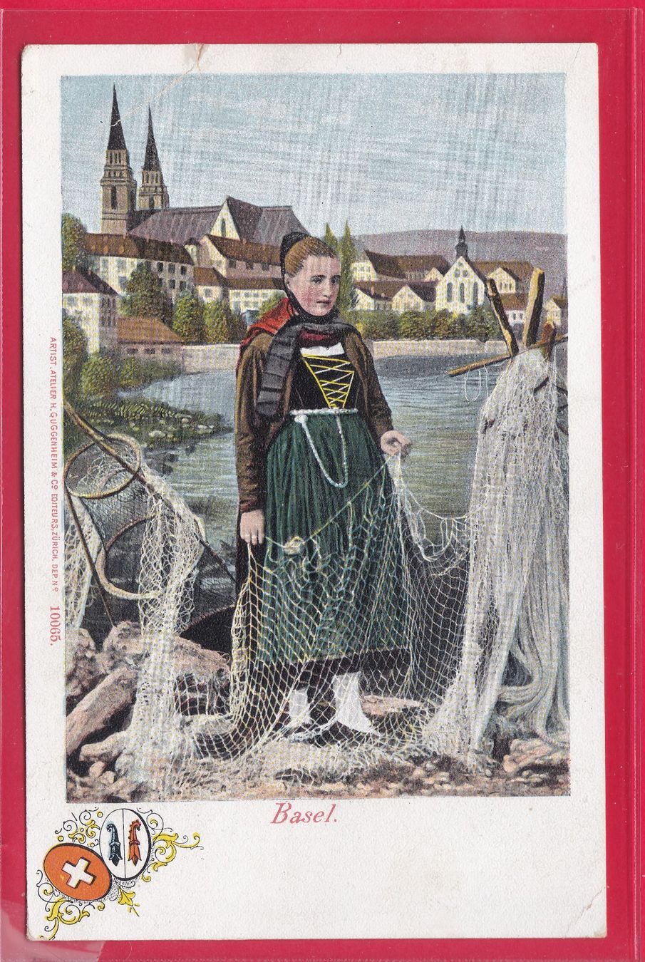 Cartes postales: BASLERIN MIT FISCHERNETZ – D'occasion à Oberrieden par Gebirgsstelze