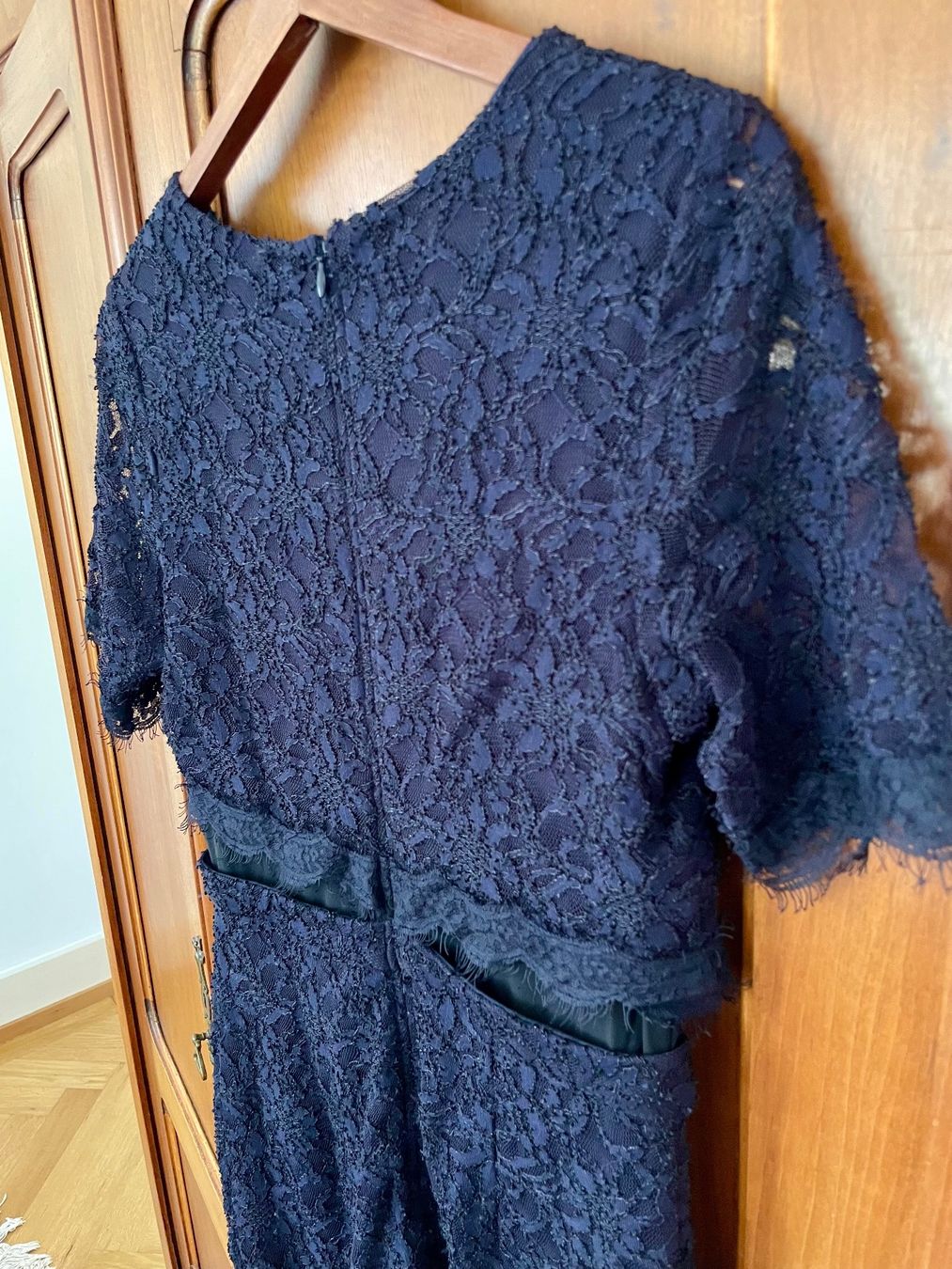 Vestiti: Ashley Brooke Elegantes Spitzenkleid blau Gr. 38 – Usato da Zürich venduto da ElaLeonEla 4