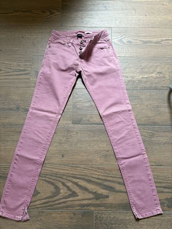 Please Jeans, Gr. XS, Rosa, Damenhose mit Reissverschluss