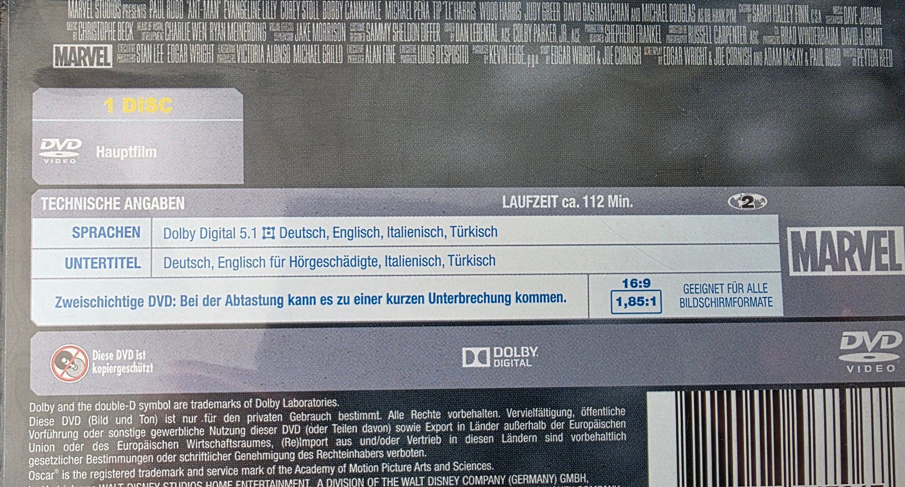 Tutti i DVDs: DVD Ant-Man / Michael Douglas – Usato da Oetwil am See venduto da fineli2 1