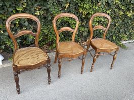 3 schöne antike Stühle mit Wiener Geflecht