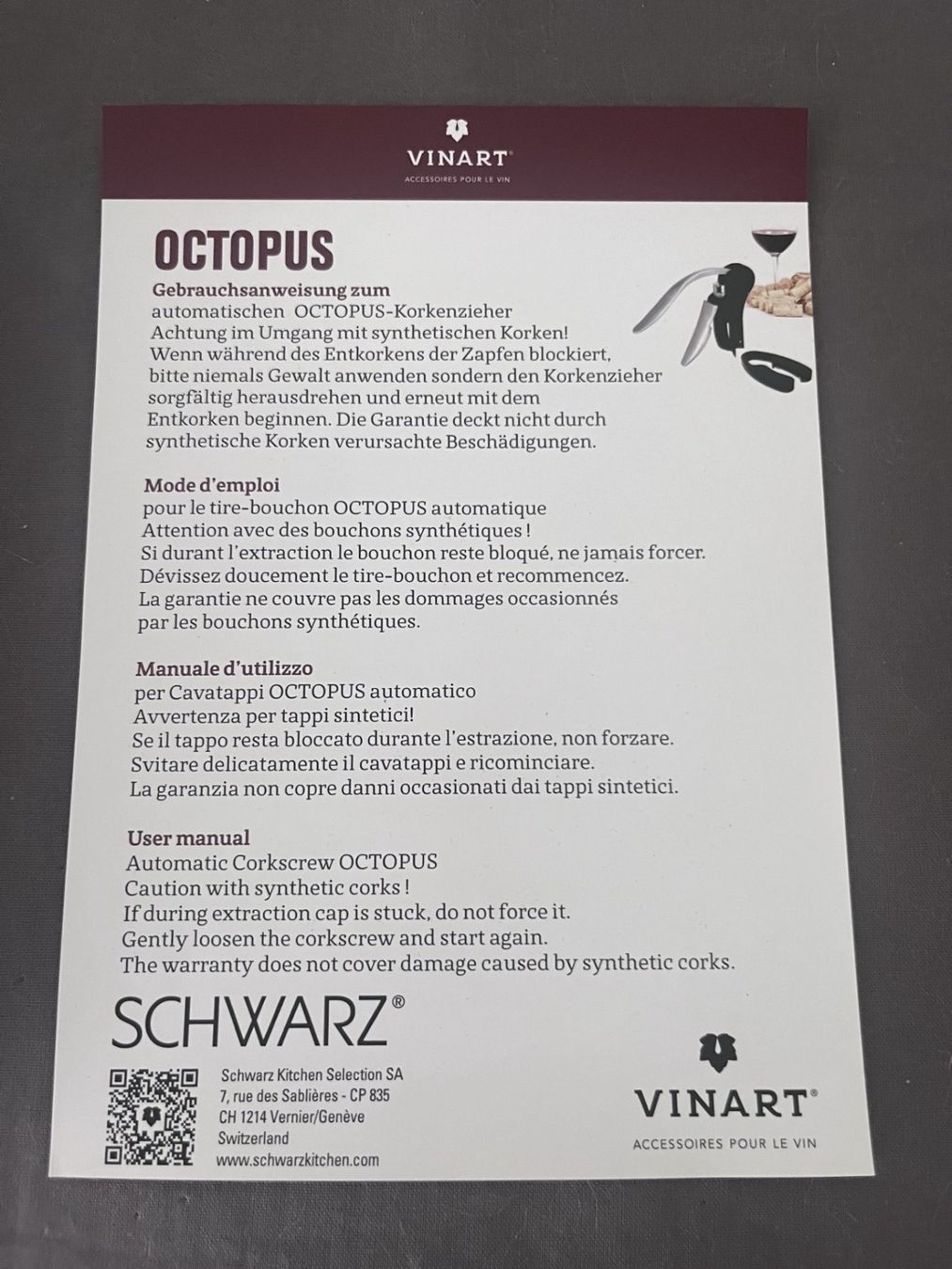 Apribottiglie & Tappi per chiusura: Tire-bouchon Vinart Octopus – Nuovo (secondo la descrizione) da Carouge GE venduto da Came1e0n 4
