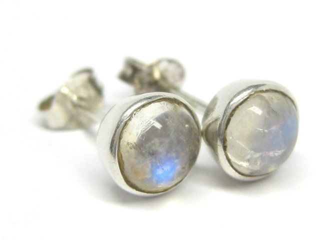 Mondstein Ohrringe Sterling Silber - Echte Mondstein Blume Ohrstecker