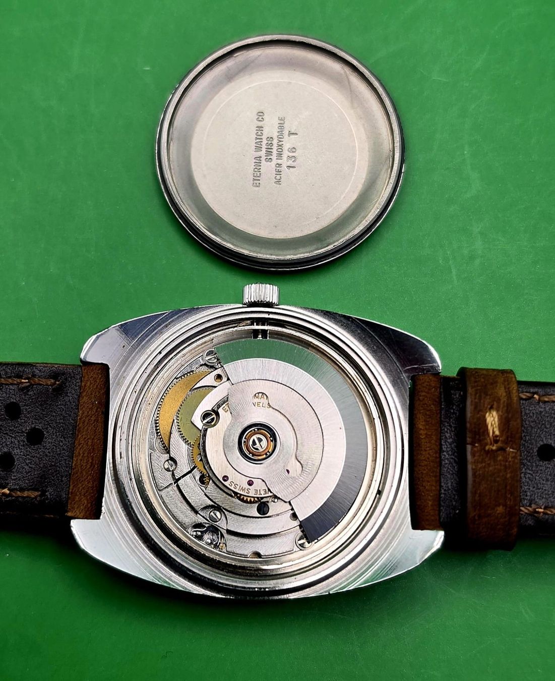 Eterna Uhren: ETERNA-MATIC AUTOMATIC DATE SWISS MATHIAS GYGER 1958-1978 – Gebraucht aus Neftenbach von Taschen-Uhren 6