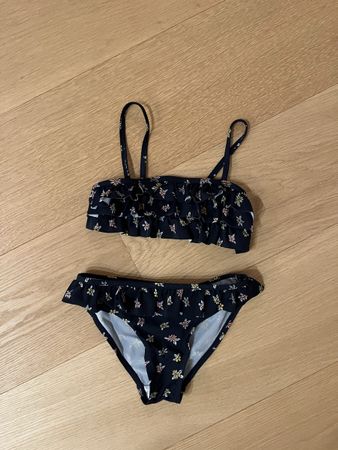 Cute Girl's Swimsuit, Blue with Floral Print, Size 8☀️😎