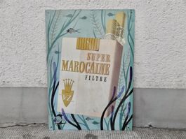 ALTES REKLAME BLECHSCHILD MAROCAINE SUPER FILTRE 1962