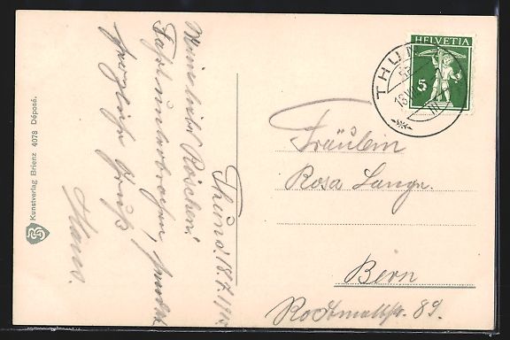 Cartoline postali: Thun, Wasserpartie mit Hotel Beaurivage, – Usato da Berlin venduto da bartko-reher 1