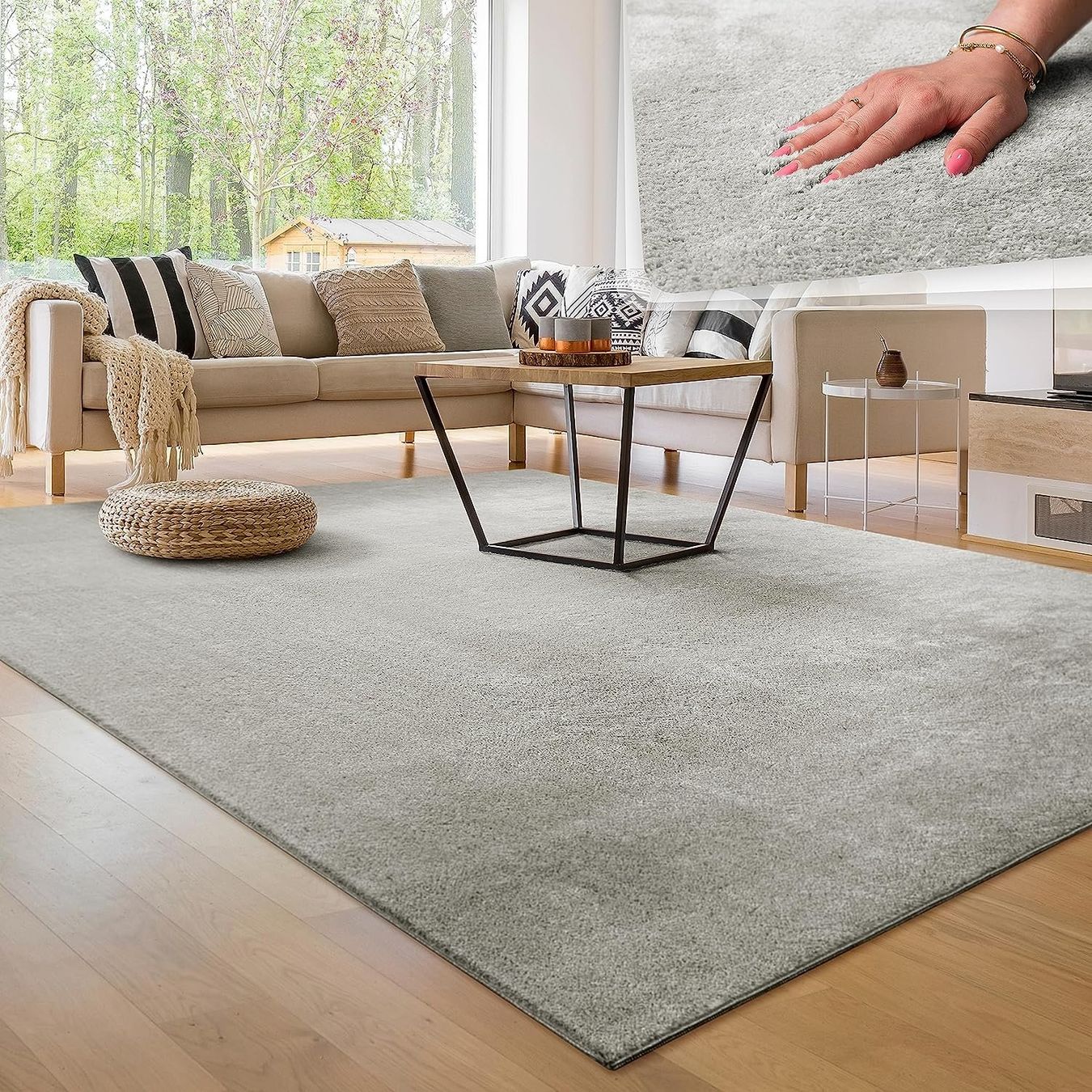 Teppiche: Teppich Super Soft NEU Grau - pflegeleicht – Neu und originalverpackt aus Bern von Miraitrading