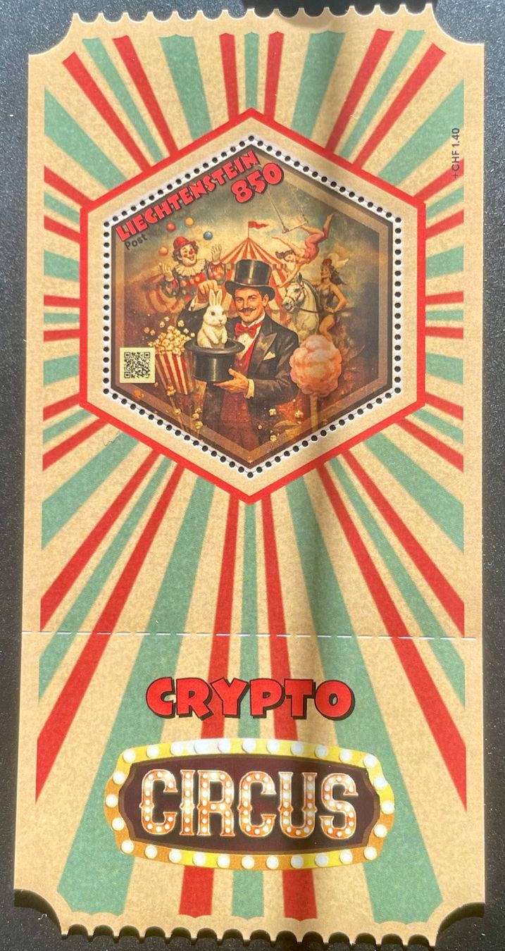 Tutti i francobolli: Kryptobriefmarke - der rote Zauberer, oranges Zirkuszelt – Nuovo e nell'imballaggio originale da Bern venduto da schm1969