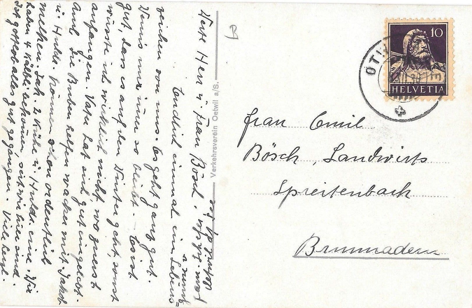 Cartoline postali: Oetwil am See Gesamtansicht – Usato da Olten venduto da clotaldi 1