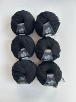 6 Knäuel Lana Grossa Merino Superfein schwarz, 300 g, neu
