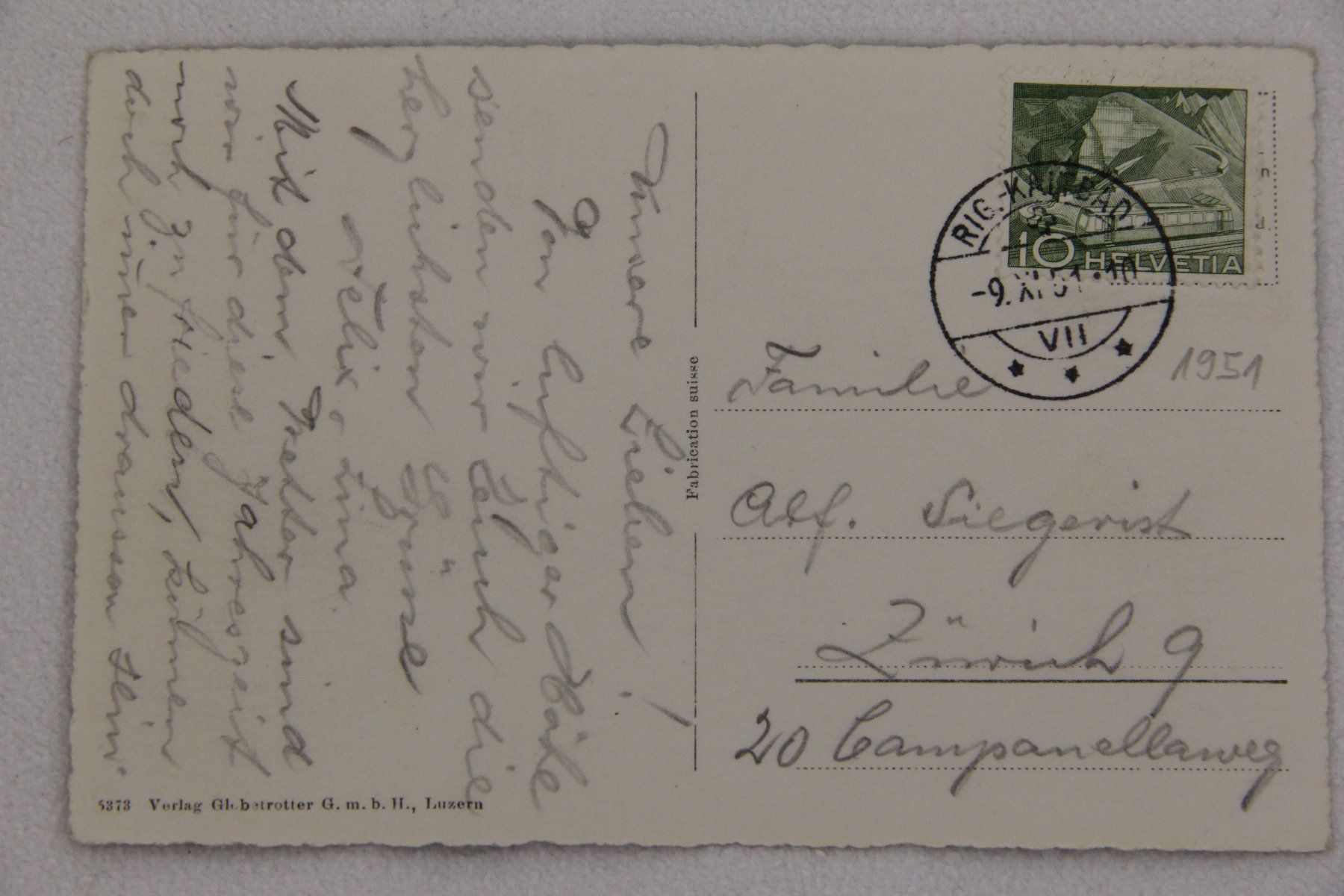 Cartoline postali: AK Vitznau Rigi Bahn, Rigi-Kulm – Usato da Dittingen venduto da C-Zero1-E 1