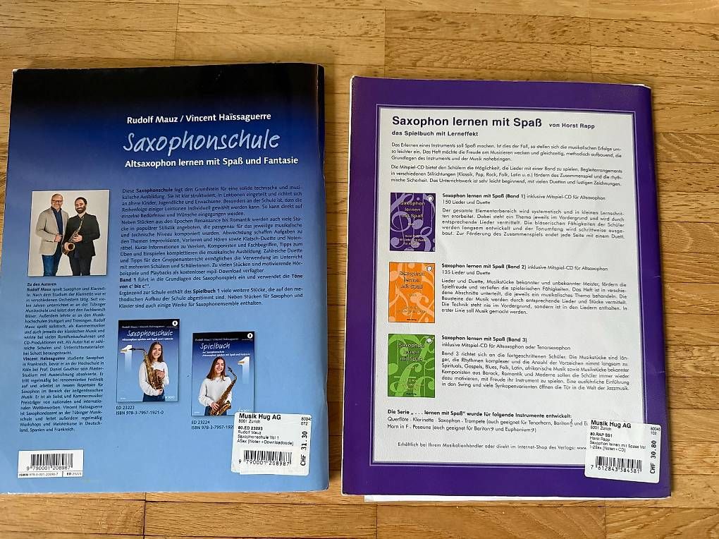 Libri: Buch "Saxophonschule" und "Saxophonspielen mit Spass" – Usato da Zürich venduto da kathivo 1