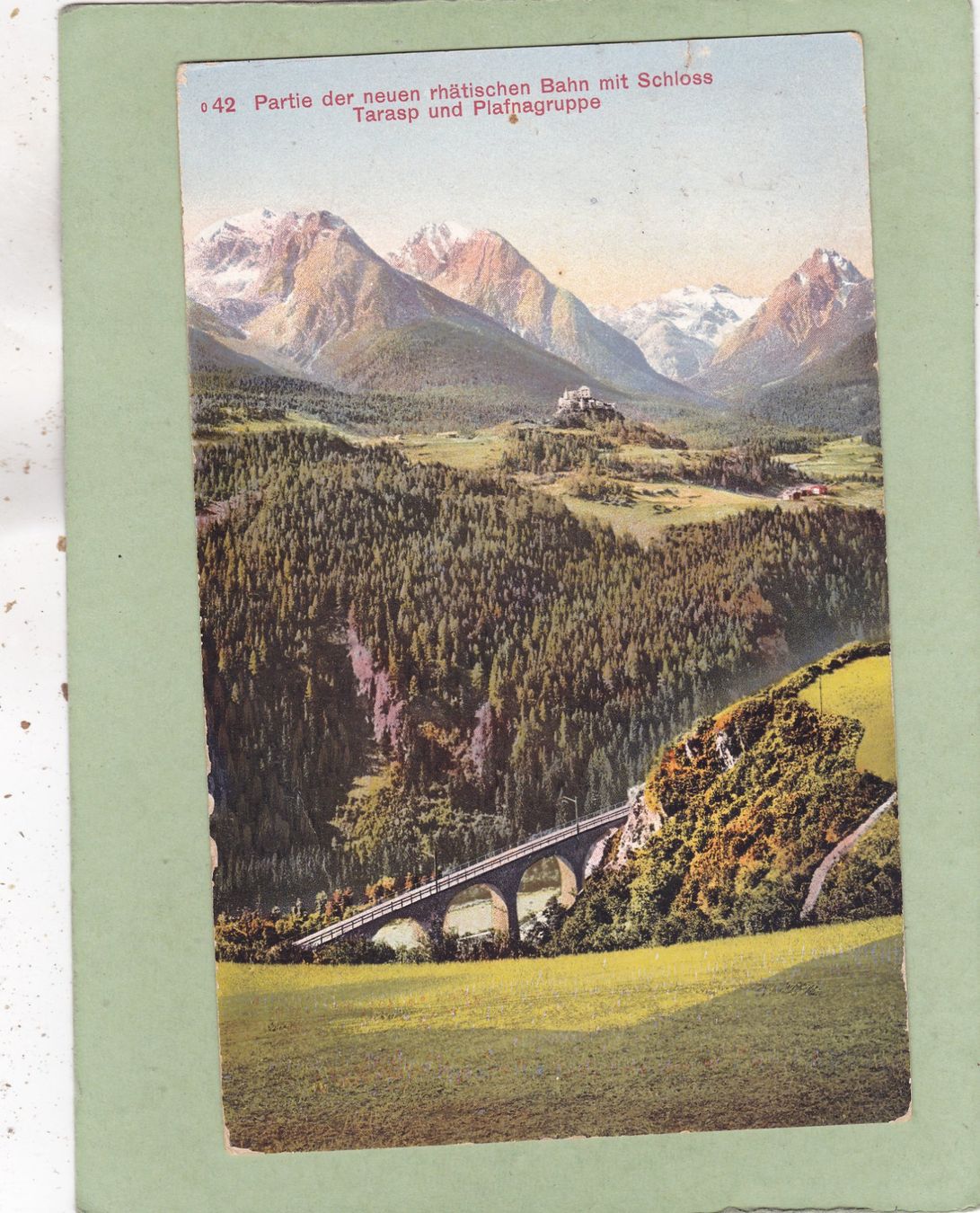 Ansichtskarten: Partie der rhätischen Bahn mit Schloss Tarasp 1921 – Gebraucht aus Herisau von Lisegrat2008