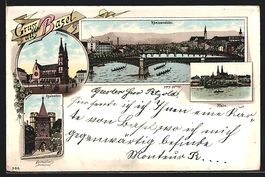 Litho Basel, Spalenthor, Münster, Rhein