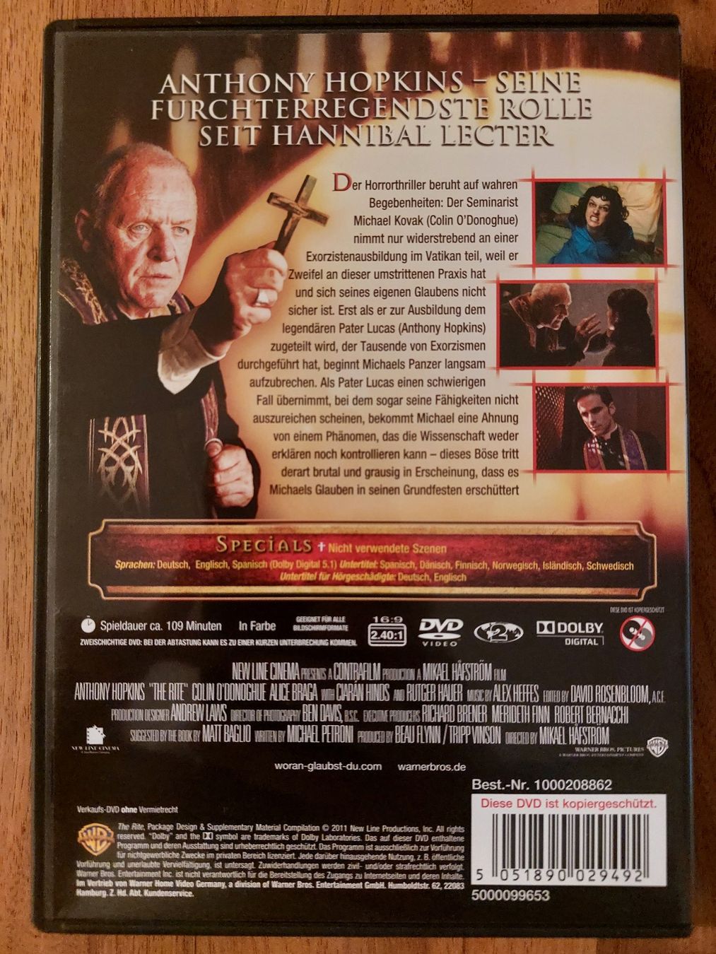 Tutti i DVDs: DVD - The Rite - Das Ritual mit Anthony Hopkins – Usato da Rheinfelden venduto da FilmAuktion 1
