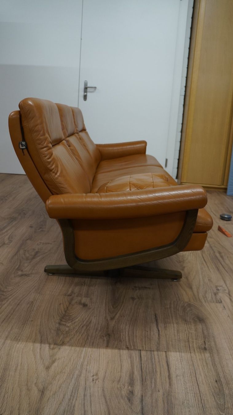 Intertime Divani: Intertime Cognac Ledercouch Schweizerqualität Vintage 80er – Usato da Basel venduto da bk_brockibasel 5