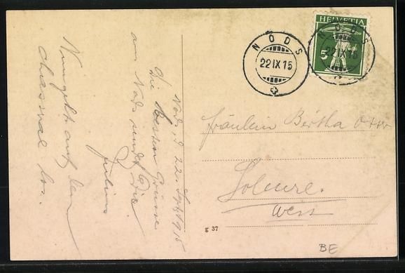 Cartoline postali: AK Nods, Hotel du Cheval Blanc, 1915 – Usato da Berlin venduto da bartko-reher 1