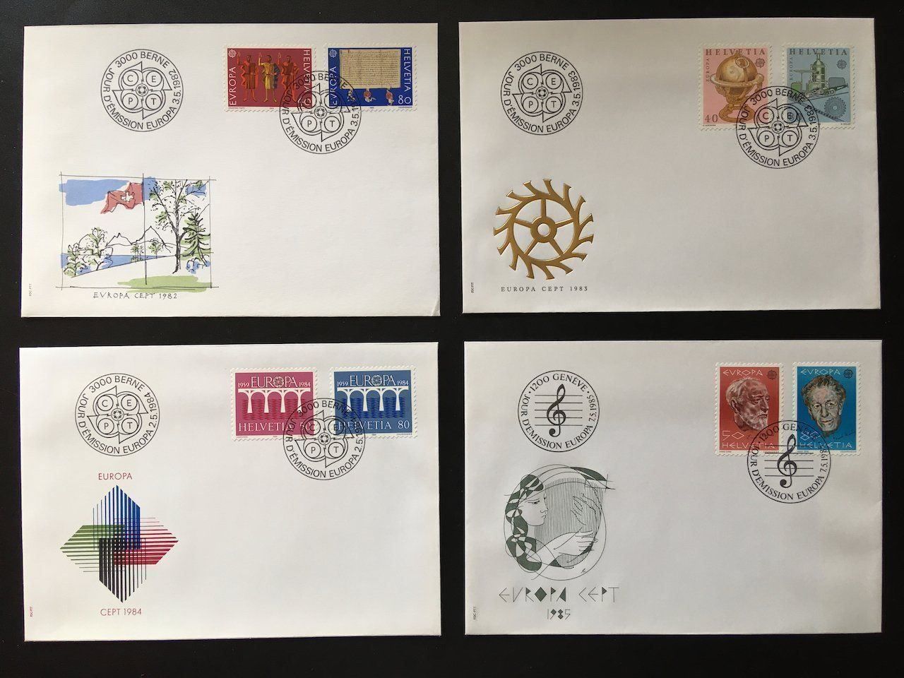 Tutti i francobolli: Europa Cept 9 FDC 1982-90 – Usato da Nesslau venduto da andi_hon