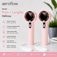 AeroFlow Pure Longlife HELLROSA USB MINI VENTILATOR FAN AKKU