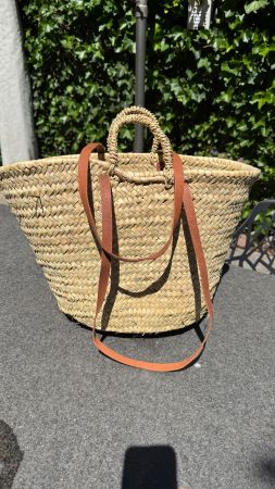 Grosse Korbtasche mit langen Henkeln für Strand/Einkaufen&Co
