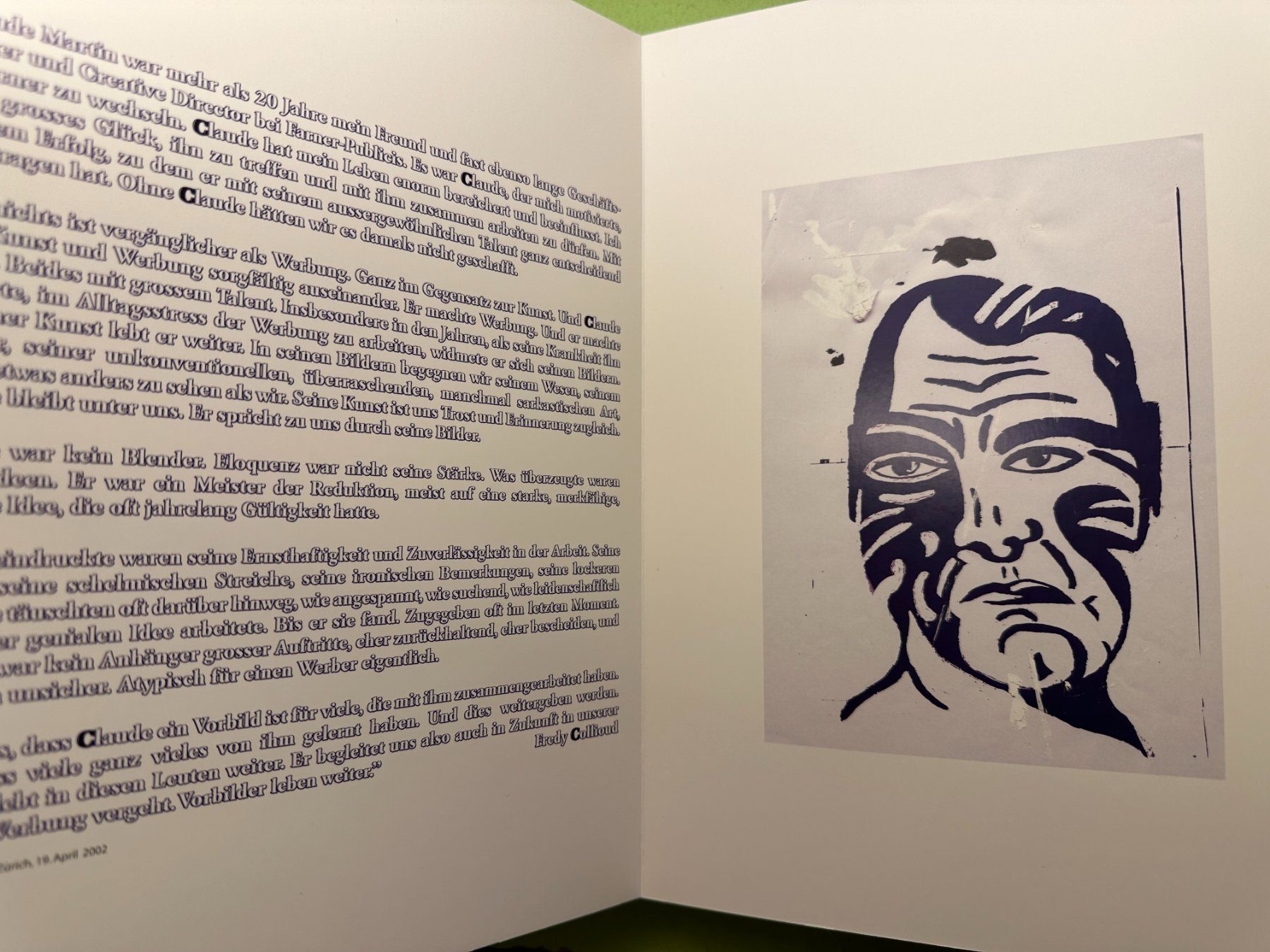 Libri: Fredy Collioud: Claude Martin. Ein Dankeschönbuch 2003 – Usato da Zürich venduto da allp 2
