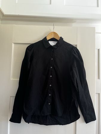 Selected Femme schwarze Leinenbluse / SLFSYBILLA