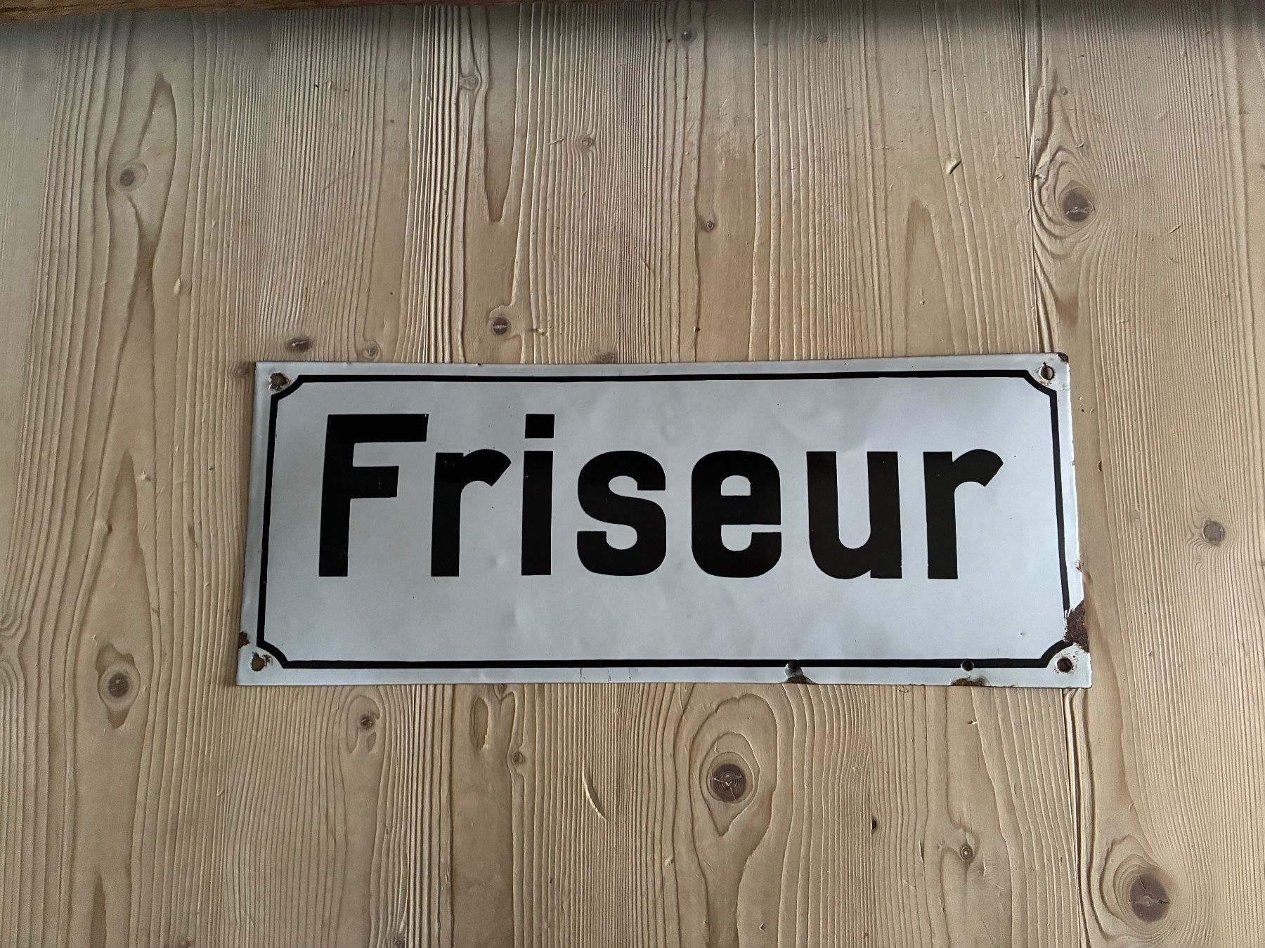 Insegne: Altes Emailschild Friseur – Usato da Steffisburg venduto da Reitschel5