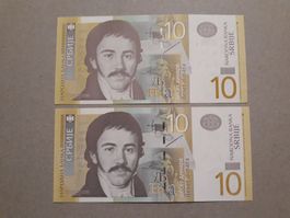 SERBIEN - 2x 10 Dinara 2006 UNC