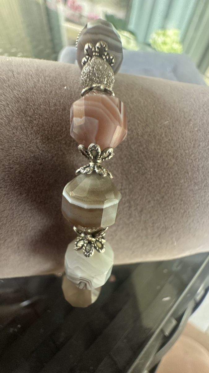 Armbänder & -reifen: Armband mit Achat Botswana Perlen – Neu und originalverpackt aus Kriens von Hortensie6 1