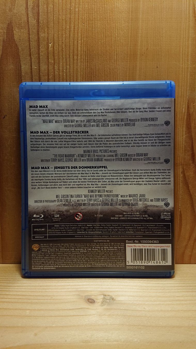 Tutti i DVDs: MAD MAX Trilogie auf Blu-Ray mit Mel Gibson – Usato da Wilderswil venduto da Exebub 6