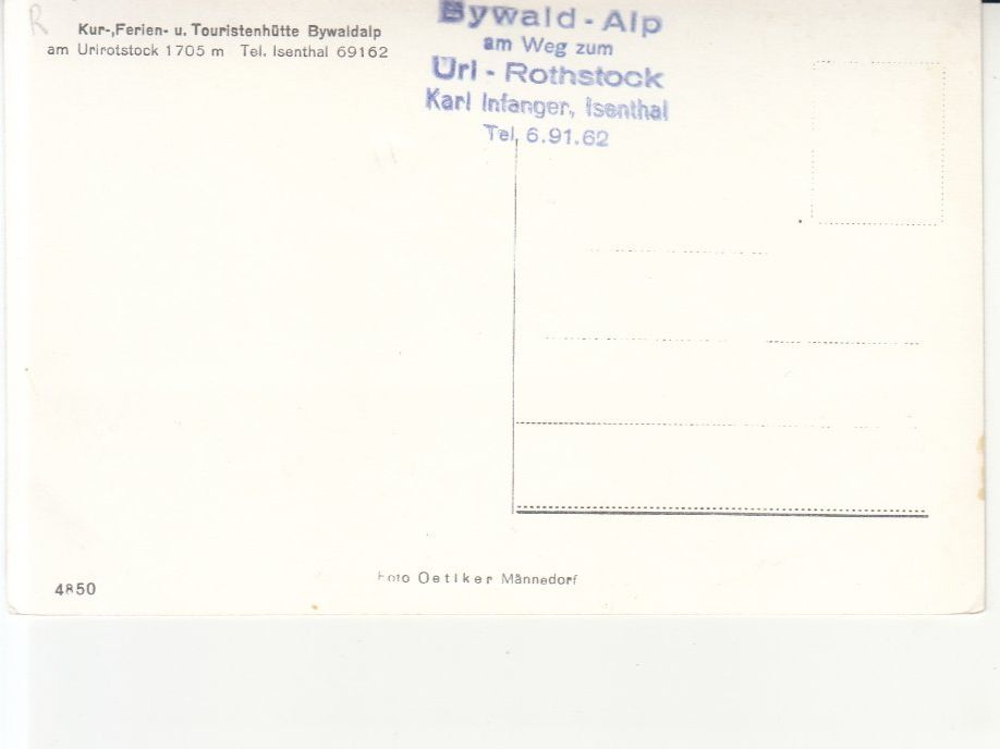 Cartoline postali: Bywaldalp ca. 1940 mit ST Bywald-Alp – Usato da Bürglen TG venduto da StampGraf 1