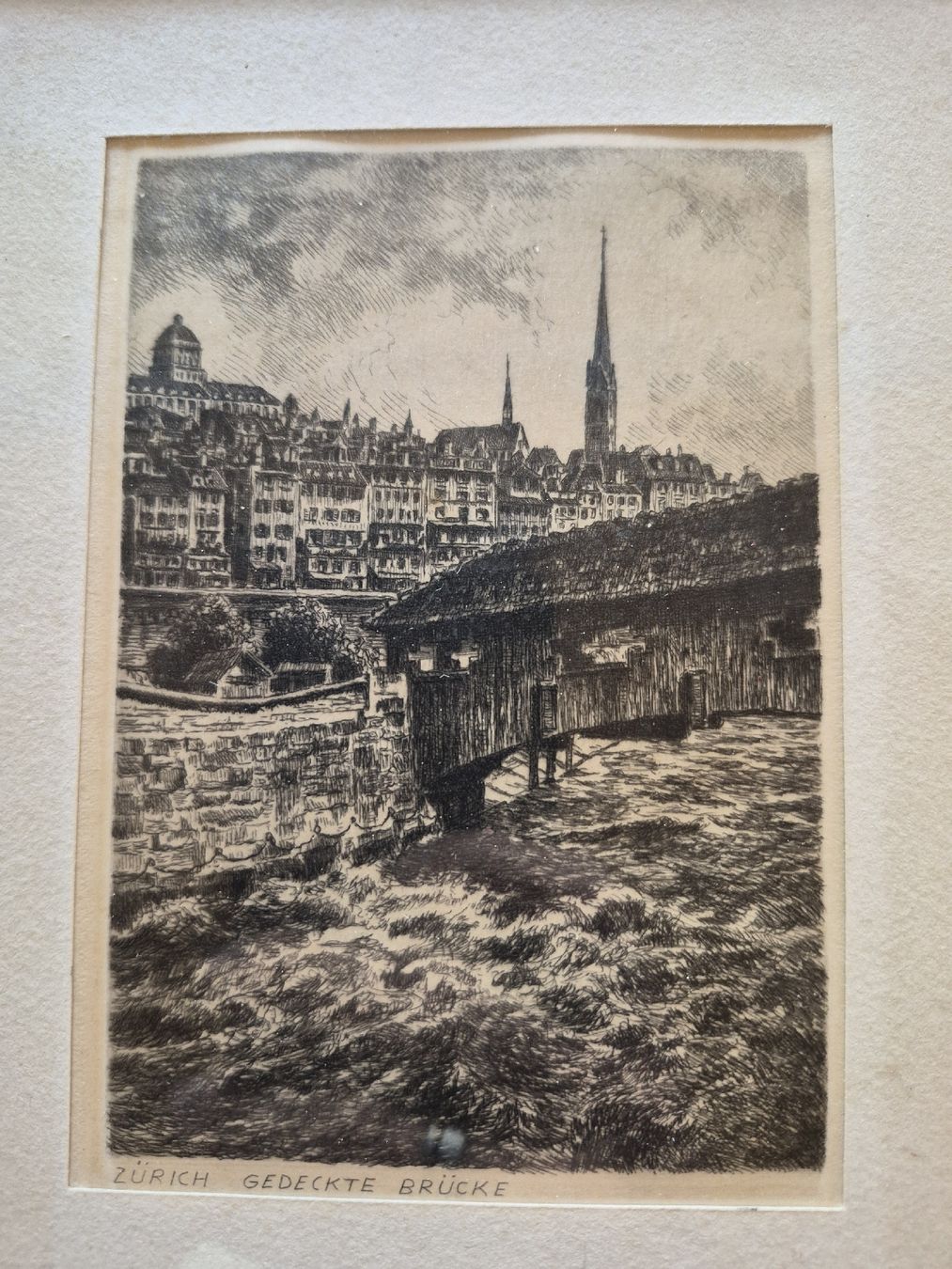 Foto & Immagini: Altes Bild: gedeckte Brücke Zürich – Usato da Lax venduto da toyotaf1