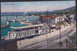 Rohrschach Hafen mit grossem Dampfer