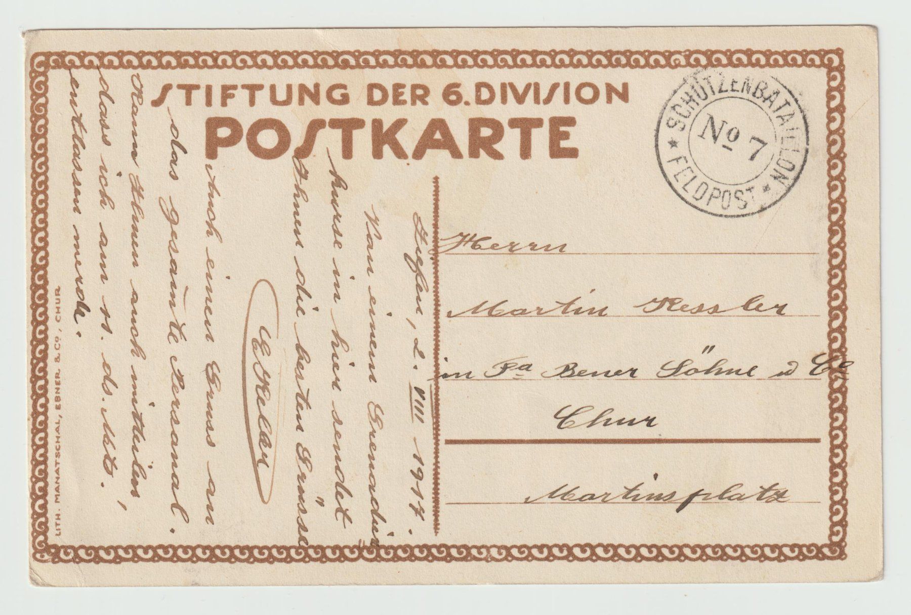 Cartes postales: WK1 Einheitskarte Kommandostäbe Nr. 11 – D'occasion à Siebnen par Fstaehli 1