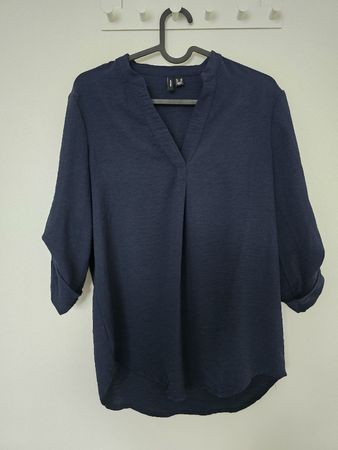 Bluse von Vero Moda Gr. XS dunkelblau, Dreiviertelärmel