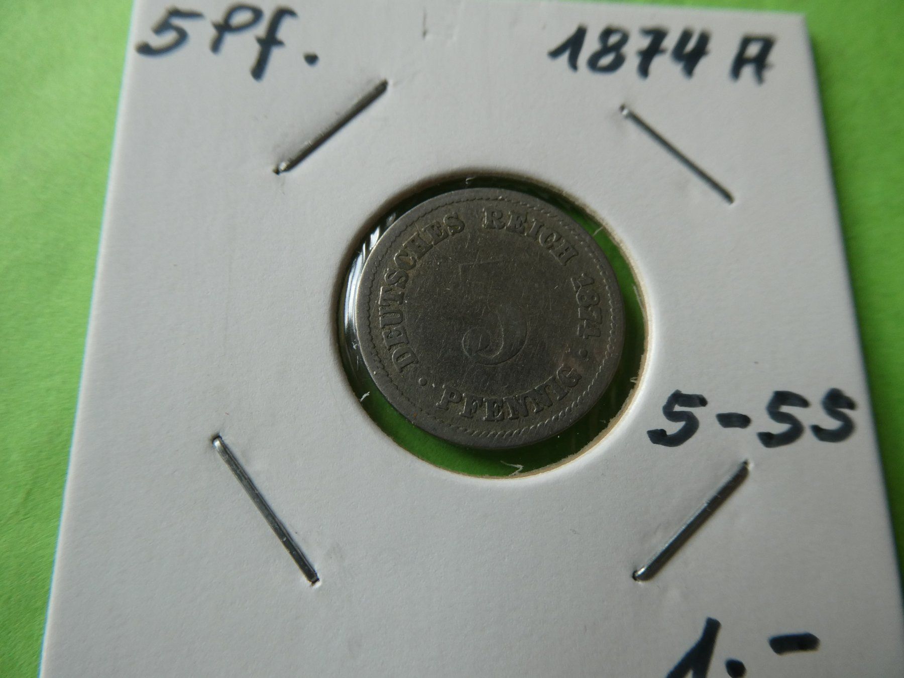 Tutti le monete: Dt. Reich 1874 A 5 Pfennig – Usato da Hinterforst venduto da Rohusri