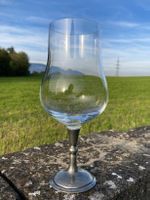 Estain Fin de Tonge GROSSES WEIN GLAS mit ZINNFUSS