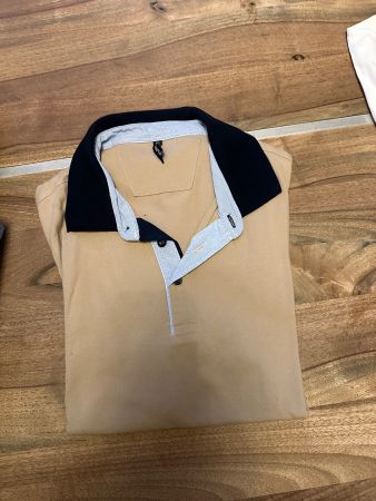 Emporio Herren Poloshirt Beige / Dunkelblau - XL
