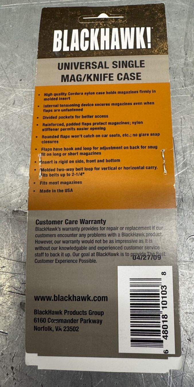 Tiro a segno: Blackhawk Universal Single Mag/Knife Case, Neu – Nuovo e nell'imballaggio originale da wallisellen venduto da Simbadog 2