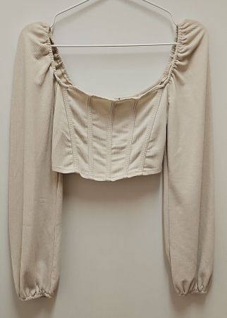 Corset Boho Top Beige aus den Schulterblättern