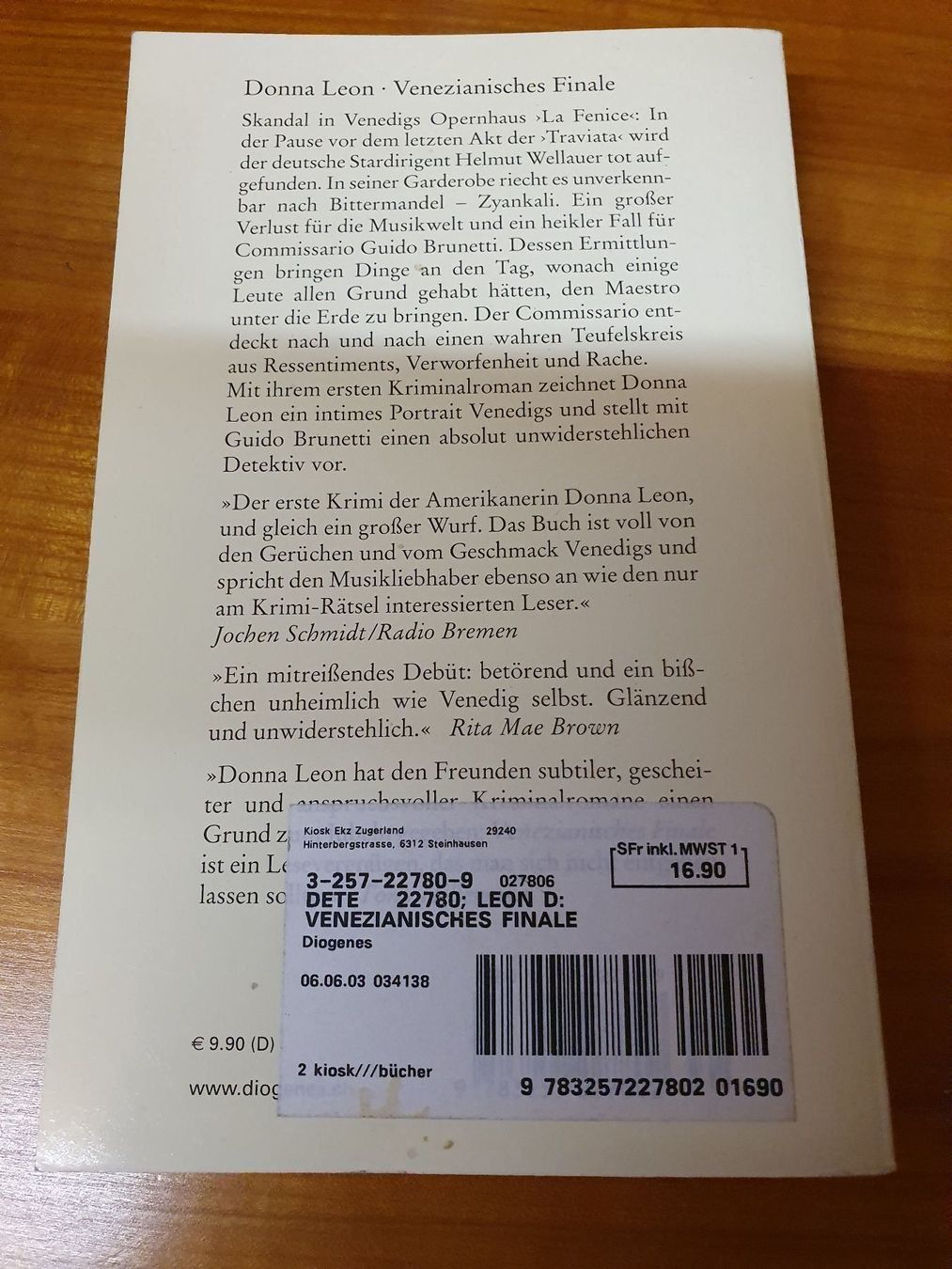 Libri: Donna Leon Venezianisches Finale – Usato da Oberdorf BL venduto da BaldenEagle 1