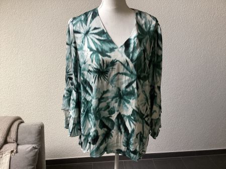 Marc Aurel Bluse Damen Gr. 40 tropisches Muster schöne Ärmel
