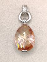 Vintage 925er Silber Anhänger mit Ananas Schliff Citrin Top