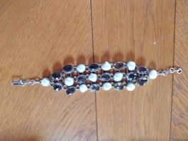 bracelet baroque en argent pierres et perles