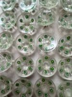 Transparente Glaknöpfe mit Hinterglasmalerei