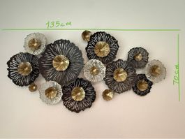 Dekoration: Metall-Wanddekoration / Wandrelief aus Metall