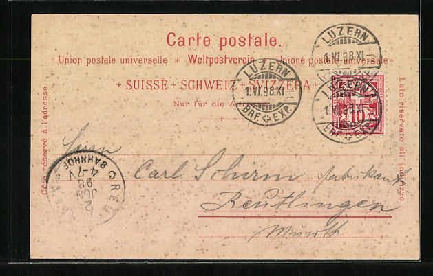Cartes postales: Litho Luzern, Panorama vom Vierwaldstät – D'occasion à Berlin par bartko-reher 1