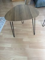 Beistelltisch Nierenform Holzoptik mit Metallbeinen 3 Stck